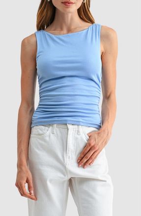Lush Boat Neck Side Cinched Knit Tank in Blue at Nordstrom Rack, Size X-Small