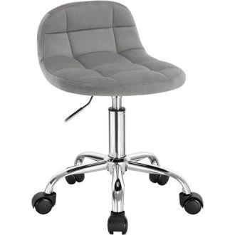 Woltu Sedia design girevole sgabello ufficio altezza regolabile ruote in Velluto Grigio Chiaro - Woltu