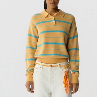 Guest In Residence Collegiate Stripe Polo In Sorbet Combo