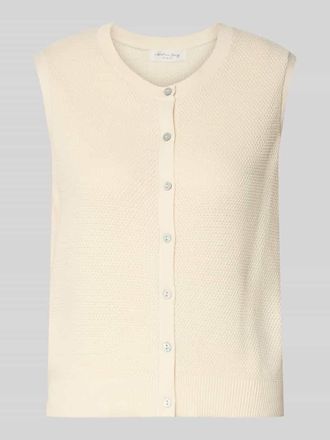 Christian Berg Weste mit Strukturmuster in Offwhite, Gr&ouml;&szlig;e XXL