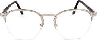Retro Superfuture 54mm Half Rim Round Reading Glasses in Silver at Nordstrom Rack