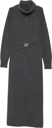 Twinset Vestido de cuello alto de manga larga - Dresses - Mujer - Gris - M