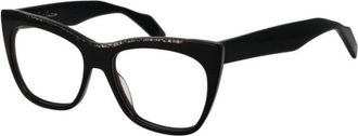 Yohji Yamamoto Zwarte Cat Eye Optische Frames - Heren - Brillen - Zwart - ONE Size - Accessoires