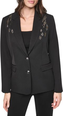 DKNY Heatset Animal Studded Blazer in Black at Nordstrom, Size X-Large