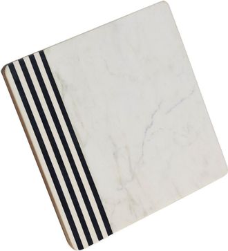 Zodax 13In Square Marine Marble And Wood Cheese Board