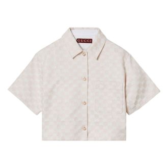 Gucci (WMNS) Gucci GG Cotton Gabardine Shirt Light Beige 784901-ZAQUK-2312