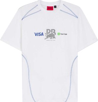 HUGO BOSS Hugo Unisex Volwassen Crew Neck Korte Mouwen Competitie T-Shirt (Wit)