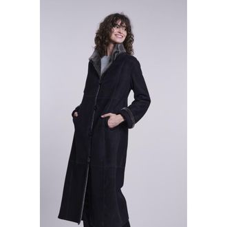 Blue Duck Spanish Merino Shearling Coat in Black Snow at Nordstrom, Size X-Small