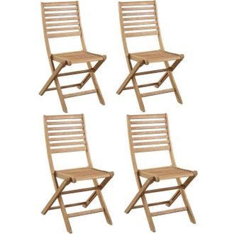 OEM Lote De 4 Sillas De Jard&iacute;n Plegables - Eden - Madera De Eucalipto Fsc - 57,5 X 46,5 X H90 Cm