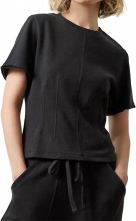Lilla P Darted Elbow Sleeve Tee In Black