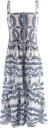 Charo Ruiz Ibiza Nissy Blue and White Midi Dress Size M