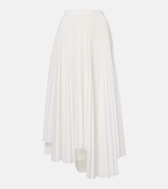Plan C Pliss&eacute; asymmetric muslin maxi skirt
