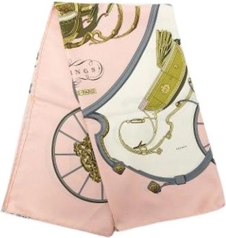Herm&egrave;s Pre-owned Springs Scarf - Dames - Vintage Accessoires - Roze - ONE Size - Vintage