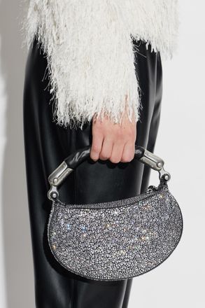 Balmain Ebene Mini Hand Bag, Womens, Silver