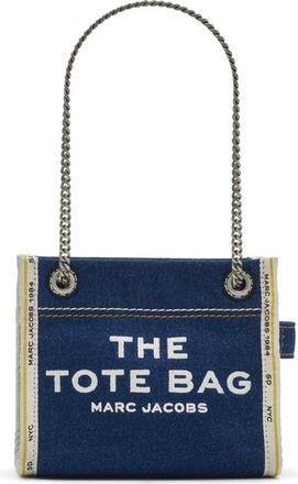 Marc Jacobs Tote Bags, female, Blue, Size: ONE SIZE The Denim Chain Crossbody Tote