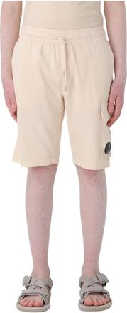 C.P. Company C.P. Company, Casual Shorts, male, Beige, M, Casual Lightweight Fleece Shorts Comfort