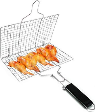OEM Parrilla Plegable Para Barbacoa, Parrilla De Acero Inoxidable Para Exteriores Con Clip, Parrilla Cuadrada Extra&iacute;ble, 49,5 32,5 1,5 Cm