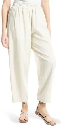 Max Studio Crop Linen Blend Barrel Leg Pants in Natural at Nordstrom Rack, Size X-Small