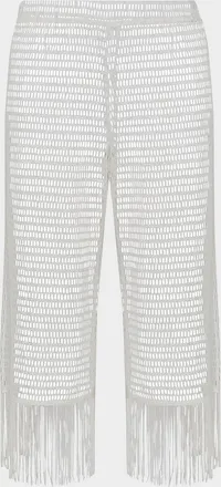 La Blanca Open-Knit Crochet Cropped Pants