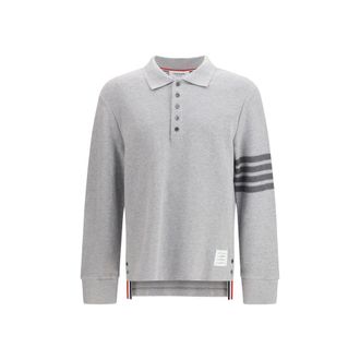 Thom Browne Gray Cotton Polo Mens Shirt