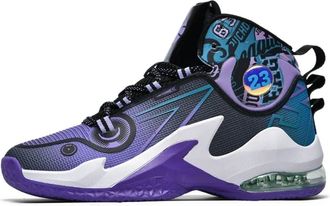 Generic Mens Fashion Basketball Shoes Breathable Comfortable Rebound Durable Grasping Sports Training Boots Walking Shoes(Purple,8.5 UK)