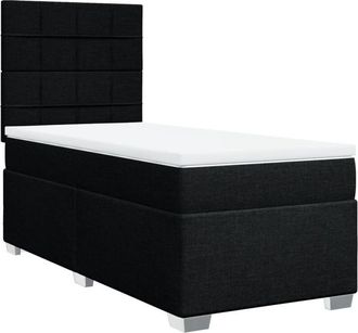 vidaXL Vidaxl - Cama Box Spring Con Colch&oacute;n Tela Negro 90x200 Cm
