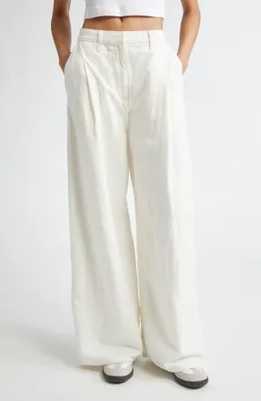 TWP Greene St. Wide Leg Jeans in White at Nordstrom, Size 0