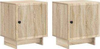 vidaXL Armario De Noche 2 Uds. Roble Sonoma 43 X 34,5 X 50 Cm Vidaxl