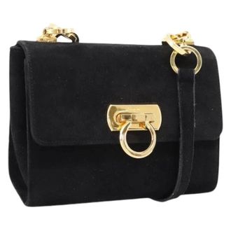 Ferragamo Pre-owned Suede Shoulder Bag - Dames - Pre-owned - Zwart - Maat: ONE Size Su&egrave;de