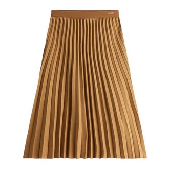 Tommy Hilfiger Midi Skirts, female, Brown, XS, Fluid Pleated Pull On Skirt