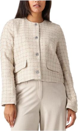 Co'Couture Aila Boucle Jas - Dames - Zomerjassen - Beige - XS - Jassen
