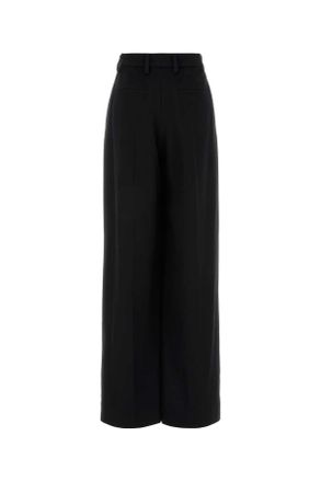 Prada Womens Black Cashmere Wide-Leg Pant Nero Exterior: Pantaloni