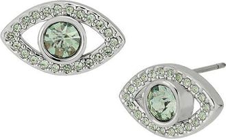Kurt Geiger Pavé Evil Eye Stud Earrings in Light Green at Nordstrom