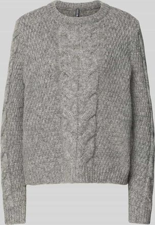 Pieces Regular Fit Strickpullover mit Woll-Anteil Modell NINA in Graphit, Größe XL