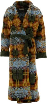 Dries Van Noten Cardigan lungo in jacquard con cintura - - Knitwear - Donna - Multicolore - S