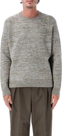 Dries Van Noten Grey Knitted Crew Neck Sweater