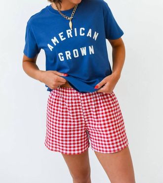 Adrienne Picnic Perfect Gingham Shorts In Red