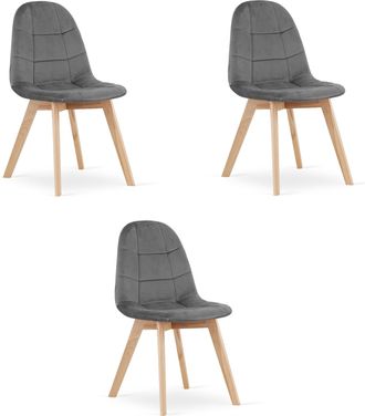 OEM Silla Bora - Terciopelo Gris Oscuro X 3
