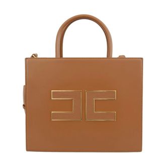 Elisabetta Franchi Handbags, female, Brown, ONE SIZE, Stylish PU Leather Shoulder Bag