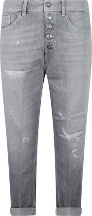 Dondup Koons Loose Cotton Jeans - Dames - Cropped Jeans - Grijs - W27 - Katoen - Jeans