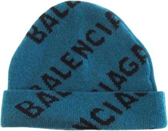 Balenciaga Pre-owned Accessories, male, Blue, Size: ONE SIZE Pre-owned Knit Cap