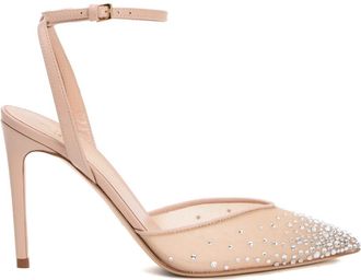 Ninalilou Schitterende enkelband hoge hakken - Dames - Pumps - Beige - 38 1/2 EU - Schoenen