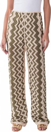 RD Style Kya Crochet Pants In Natural/green