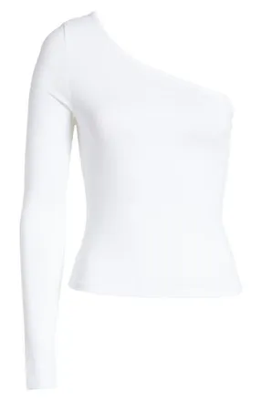 Topshop One-Shoulder Top in White at Nordstrom, Size Small