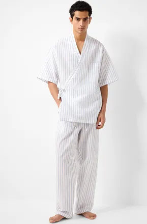 Rue De Tokyo Mens Paxton striped seersucker pyjama pant