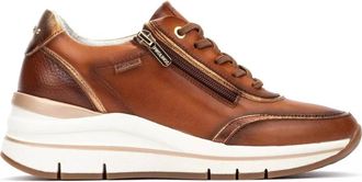 Pikolinos Bruine vetersneaker met rits voor vrouwen - Dames - Sneakers - Bruin - 41 EU - Leer - Schoenen