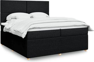 vidaXL Vidaxl - Cama Box Spring Con Colch&oacute;n Tela Negro 200x200 Cm