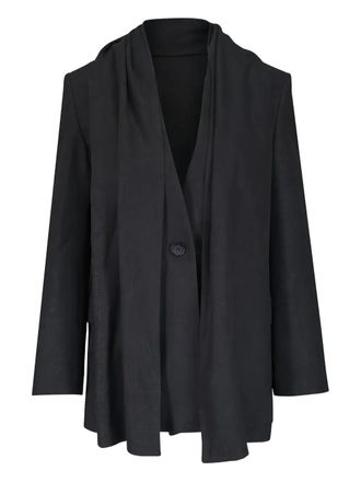 Toteme scarf-detail single-breasted blazer - women - Wool/Viscose - 36 - Grey