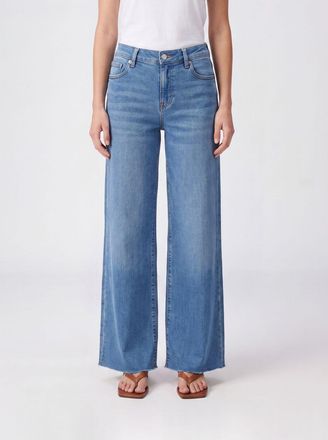 Frame Denim Jeans Le Slim Palazzo a vita alta con gamba larga in denim