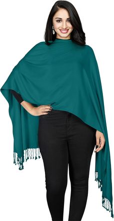 World of Shawls Super Soft Pashmina Shawl Scarf Wrap (Teal Green)